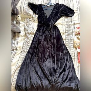 Black Velvet Wrap Dress. Size XXL. Baltic Born